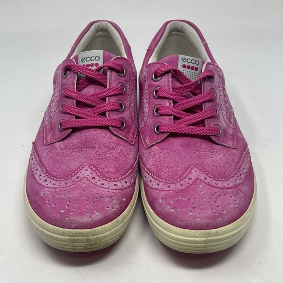 Ecco Hybrid 2 Spikeless Golf Shoes Womens 6 - 6.5 EU 37 Pink Leather Wingtip - Picture 5 of 16